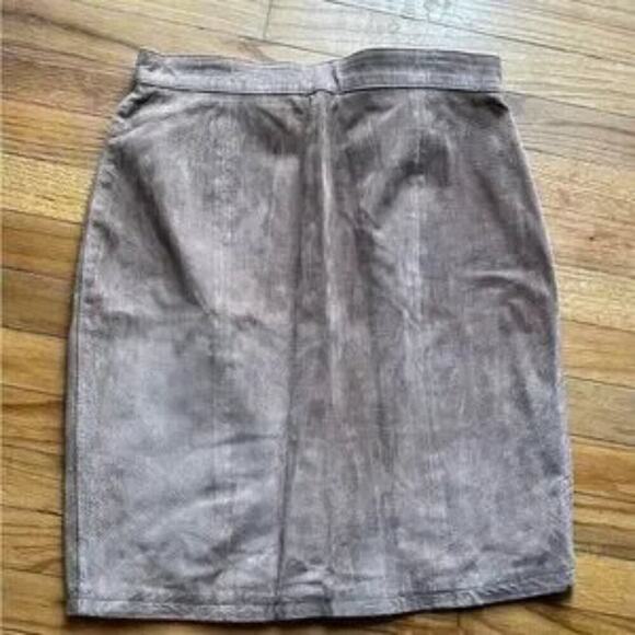 Global Identity Tan Leather Skirt – Women’s 12 – Classic Chic - Picture 1 of 8